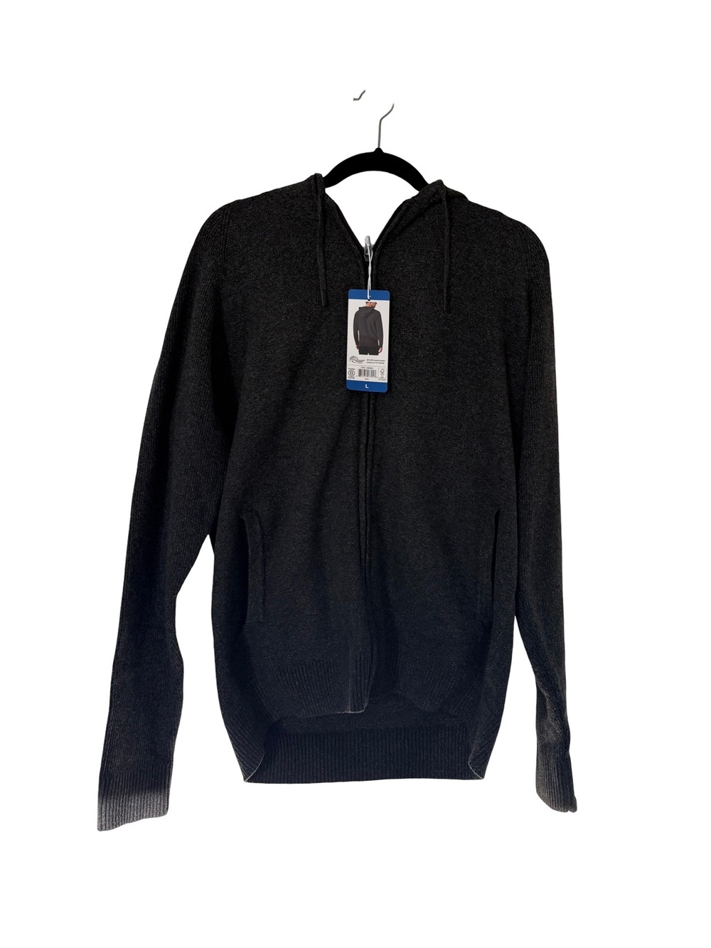 Men's Zip-Up Hooded Sweater - Black